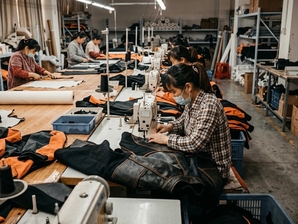 The sewing line where an order moves together