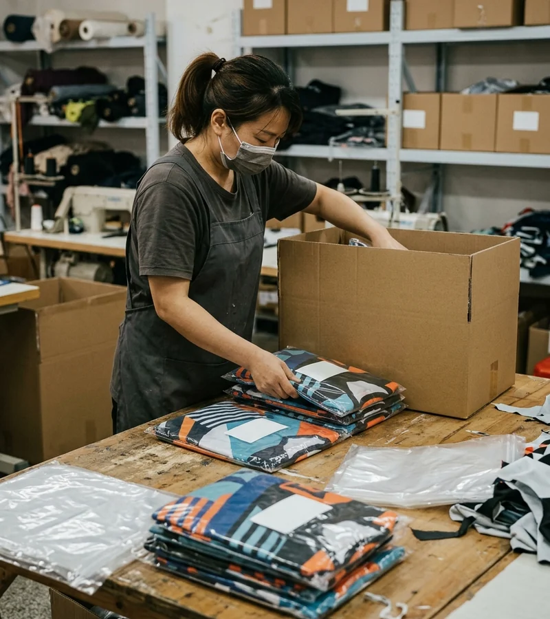 Custom motocross jerseys bagged and labelled by rider name and number
