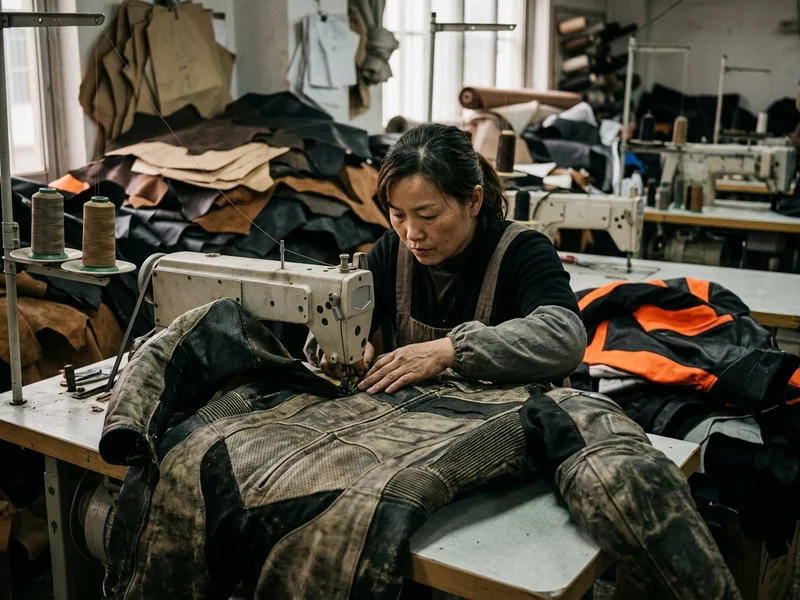 Hide gauging and panel layout in the leather workshop