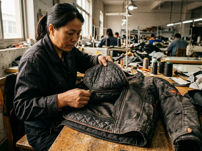 Removable thermal liner unzipped from a textile motorcycle jacket