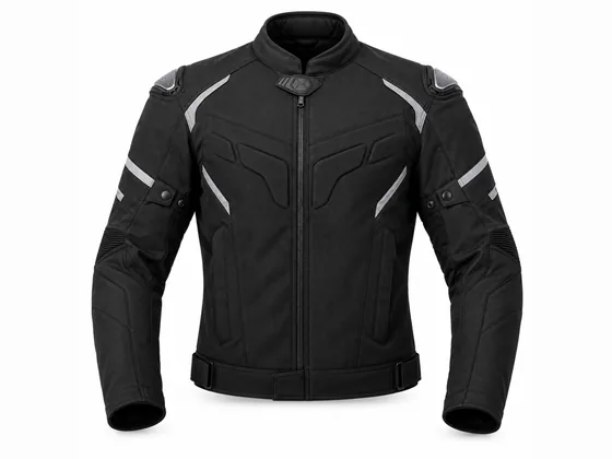 Leather motorcycle jacket with perforated panels