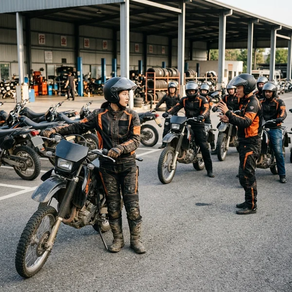 A student in a training group