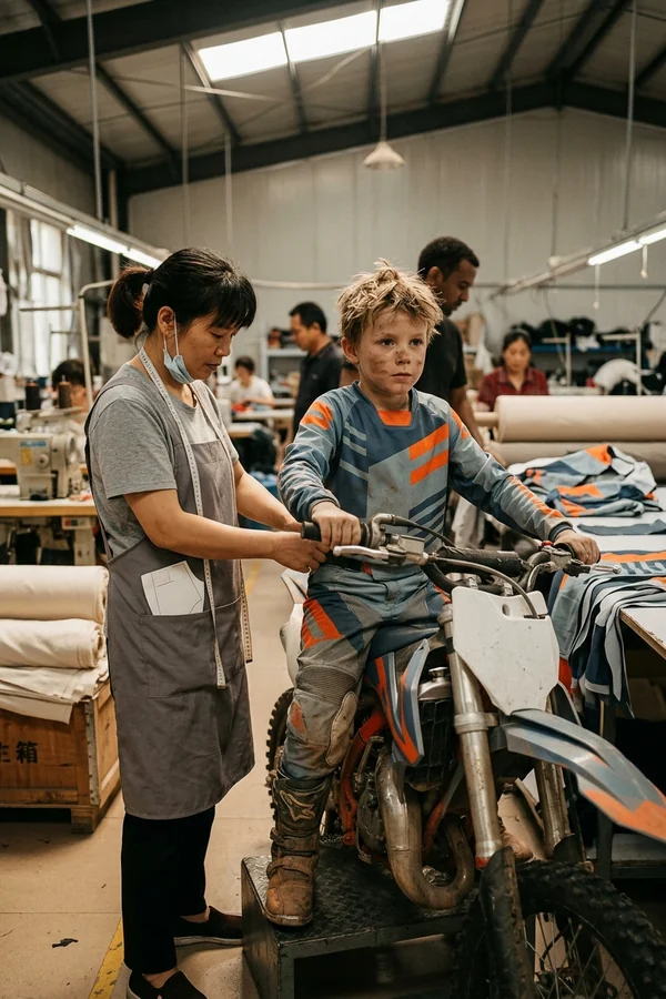 Youth motocross gear: the smallest rider in the club kit on the youth block