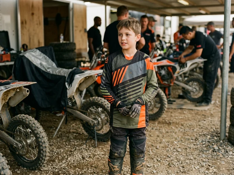 Youth motocross jersey with an all-over sublimated design, front view